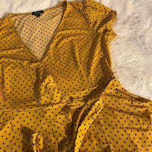 A.U.W Polka Dots Wrap Blouse